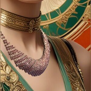 Elegant Crystal Rhinestone Round Collar Necklace